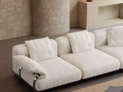 Mid Century interior scene 3D model