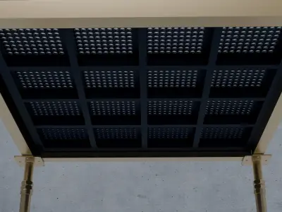 3D Raised Perforated Panel with pedestal and stringer Model 3D model