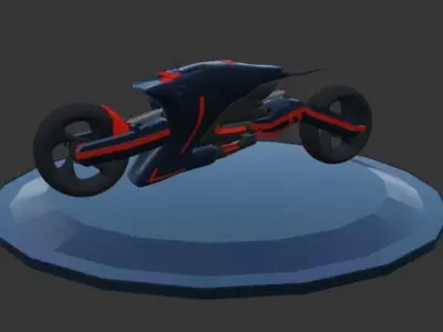 Sci-fi UV bike  Low-poly 3D model