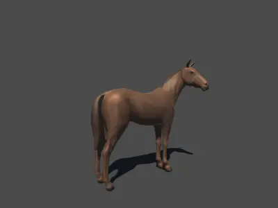 Animated Horse Low-poly 3D model