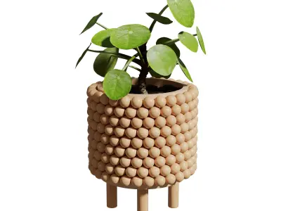 Wooden Bead Planter 3D model