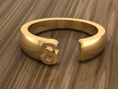 Alphabet Ring S 3D print model