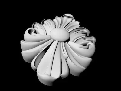 Central decor ornament for furniture 3D model 17