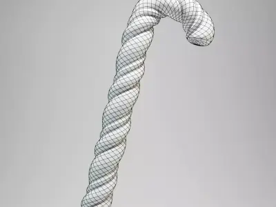 3D Candy Cane Christmas Decoration 3D model