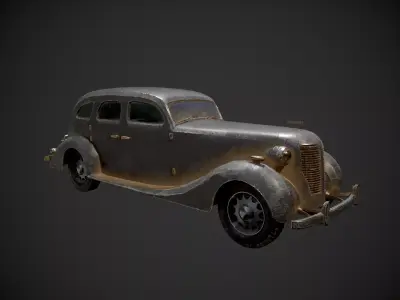 Abandoned Rusty Vehicles Pack 15 In 1 Low-poly 3D model