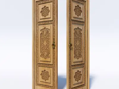 Oriental style door 3D model