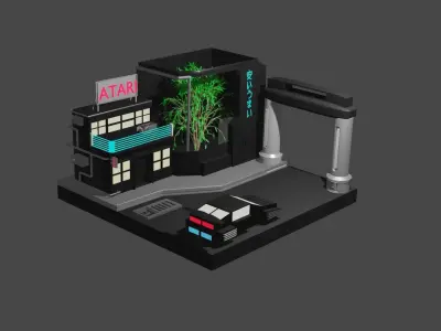  cybercity creating by cyberalex  Free low-poly 3D model