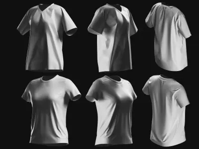 Basemesh T-shirt Collection 3D model