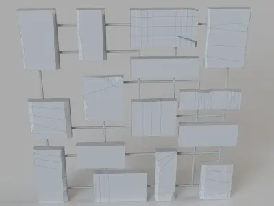 Marcel Teak Wall Art 3D model