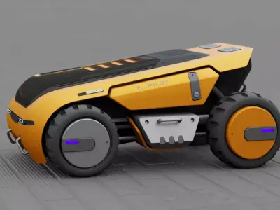 FUTURISTIC TRUCK H-580  RIGGED 3D model