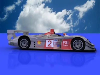 Audi R8 LeMans Racing Car 3D model