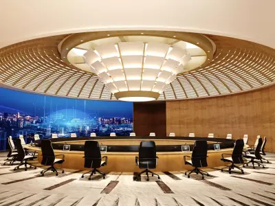 Luxury Round Conference Room 3D model