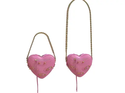 Balenciaga Le Cagole Heart Mini Bag Pink Low-poly 3D model
