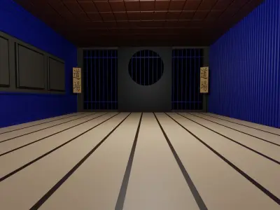 Kung-Fu Hall Low-poly 3D model