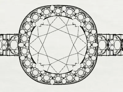 Diamond Ring Solitare 3dm stl render detail 3D print model 3D print model