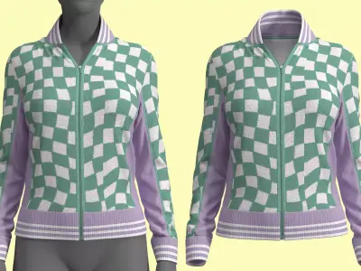 Retro Sport Jacket Fitted to Gen8 Body Mesh 3D model
