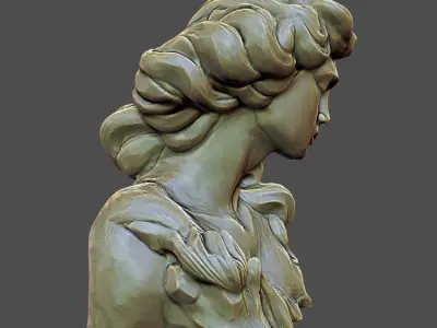 Classic Art Sculpt Female torso and head 3D print model