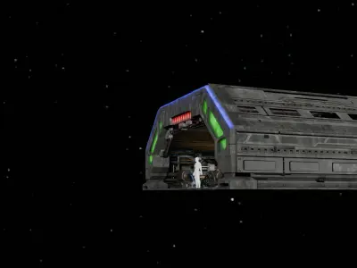 sci-fi modular interior space station 3D model