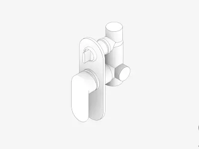 Wall Mixer Tap - Luxury - Chip - Diverter Low-poly 3D model