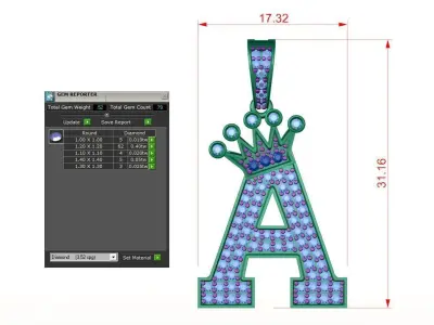 A letter pendant 3D print model 3D print model