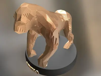 Parametric Gorilla Low-poly 3D model