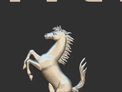 Ferrari Prancing Horse Logo Bas Relief for CNC 3D Print STL 3D print model