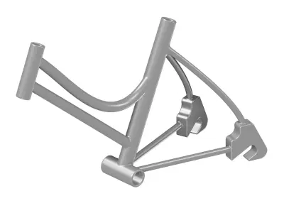 Titanium Premium Ladies Bicycle Frame 3D model