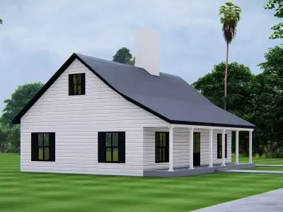 Modern American House Exterior 3D Model Architecture Design 3D model