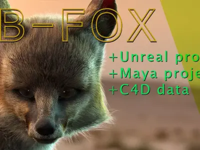 Blanfords Fox Low-poly 3D model