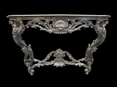 Vintage Gothic Marble Table - PBR - Textured 3D model