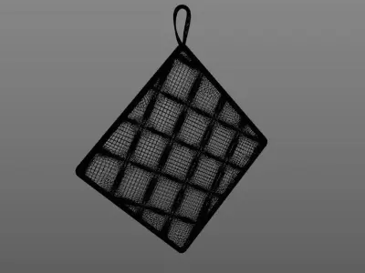 Potholder orange with patchwork pattern Free 3D model