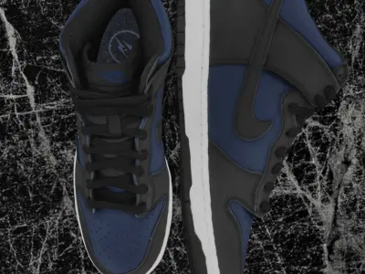 FRAGMENT X NIKE AIR DUNK HIGH TOKYO 3D SHOES Low-poly 3D model