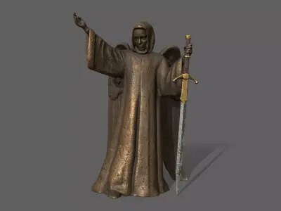Angel Statue Low-poly 3D model