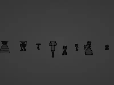ROCKETS AND SPACESHIPS ENGINES PACK 3D model