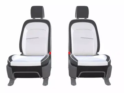 Car Front Seats Low-poly 3D model