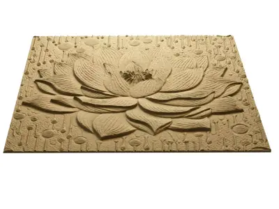 Modern Relief Wall Mural Decor CNC 3D Print 08 3D model