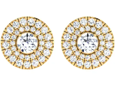 Solitaire Women Stud Earring 3dm STL OBJ FBX Render Details 3D print model