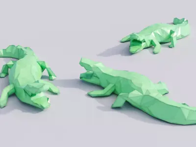 Lowpoly Crocodile 001 3D model