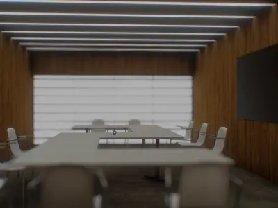 VR Conference Room Corona Max Scene and Baked Low-poly 3D model