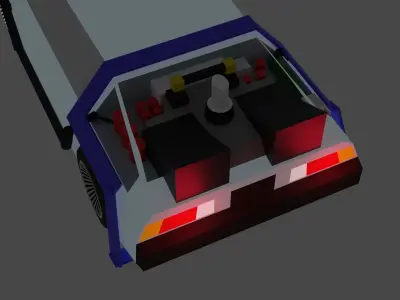 Delorean Retour Vers Le Future 2 D By DiaigueTV Free low-poly 3D model