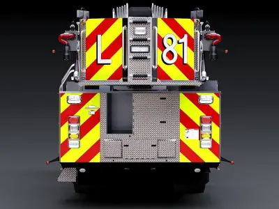 Fire Truck Aerial Platform Norwich Township  Low-poly 3D model