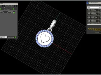 Card hearts pendant model 608 3D print model