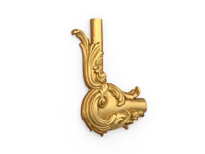 Classic carved corner decor ornament 338 3D model