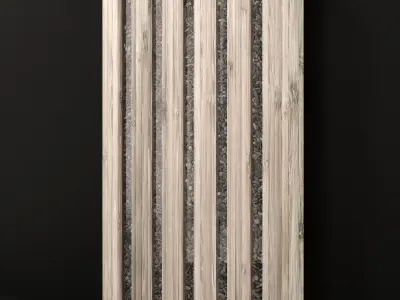 Wall Wood pebble decor n2 3D model