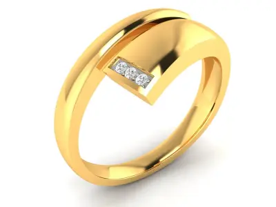 Band 3dm Render Details gold ring 3D print model