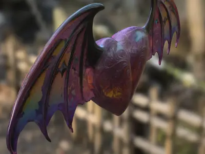 Demonic Heart with Wings 3D model