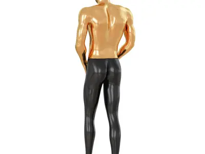 Abstract mannequin made of plastic and gold color 75 3D model