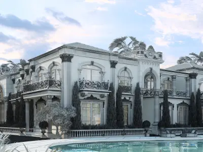 Luxury Classic Villa Exterior 3D Model Download European Style 3D model