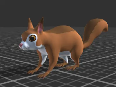 Cartoon Squirrel Low-poly 3D model
