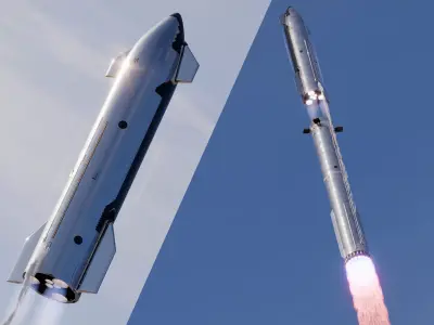 SpaceX Starship with Super Heavy booster PBR V-Ray 3D model